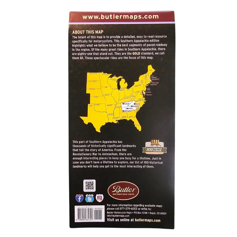 Butler Maps | Southern Appalachia G1 Map (AL, TN, NC, SC, GA) - Image 3